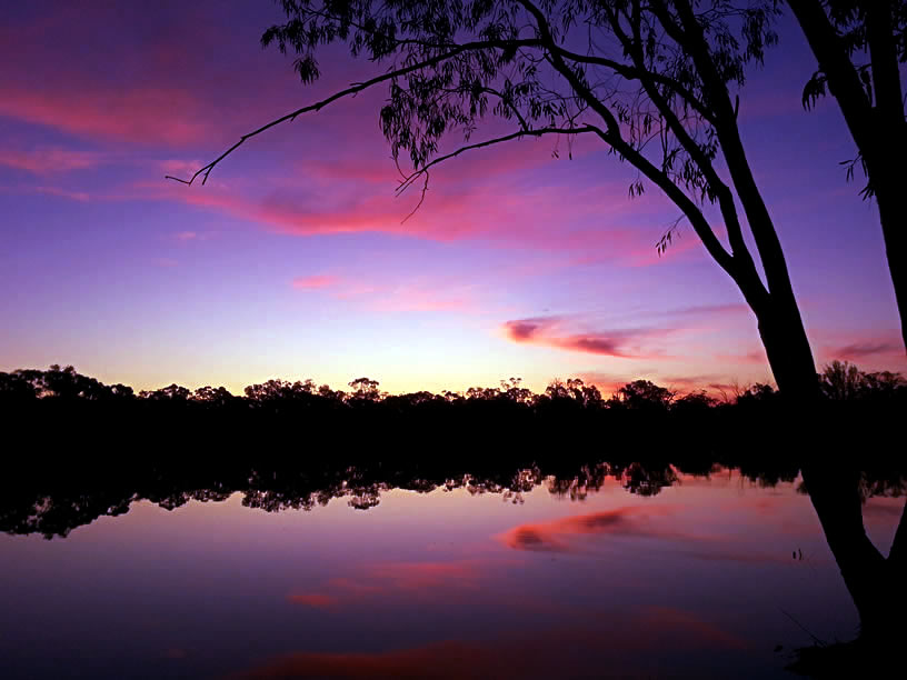 Sunset on the Murray river, near Mildura